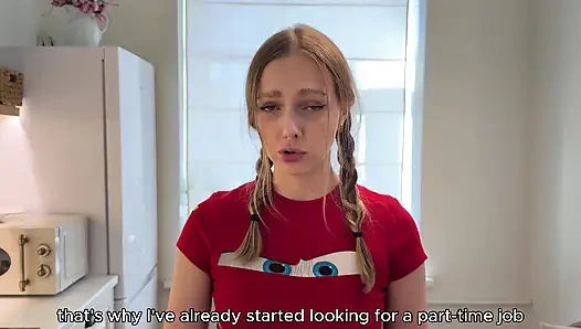 THE STEP-FATHER FUCKED HIS STEP-DAUGHTER FOR HER MISTAKE - SHE'LL HAVE TO WORK IT OFF WITH HER PUSSY