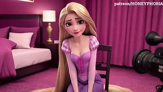 Utangaç rapunzel seks oyuncu seçmelerinde! Masum prenses ilk sakso çekiyor, gırtlağına kadar alıyor ve elle muamele 3 boyutlu çizgi film animasyonu