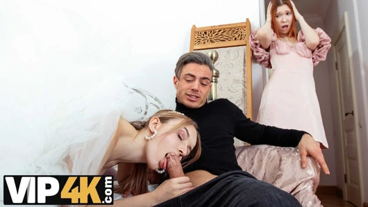 BRIDE4K. Polly Yangs ile düğün öncesi üçlü seks her iki deliğe de girdi