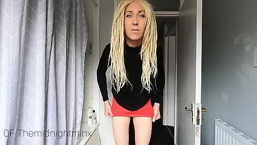 Crossdresser quick casual cum
