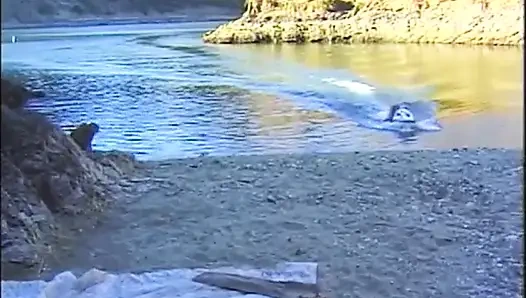 Sahilde üçlü sikiş