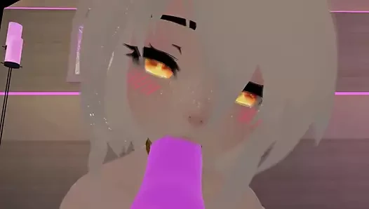 Sevimli melek vrchat'ta yeni oyuncağıyla oynuyor