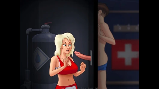 My stepsister Cassie blows me from a glory hole in Summertime Saga xxx