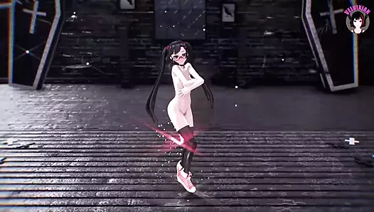 Seksi genç dans - tam çıplak + dildo ve göt tıkacı (3 boyutlu hentai)