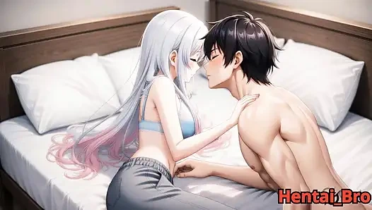 Şehvetli gümüş saçlı çift - samimi yatak odası tutkusu