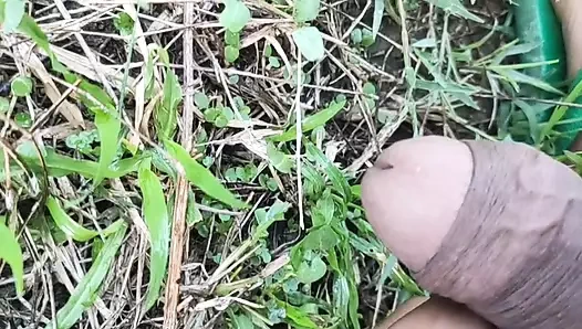 Village boy handjob outdoor