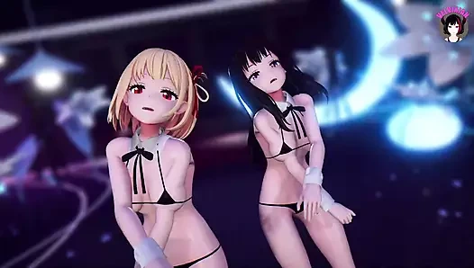 Seksi mayoyla dans eden 2 sevimli genç kız + kademeli soyunma (3d hentai)