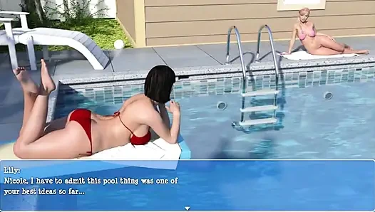 Vadideki Lily: havuz başında iki seksi çıplak ev hanımı bölüm 18