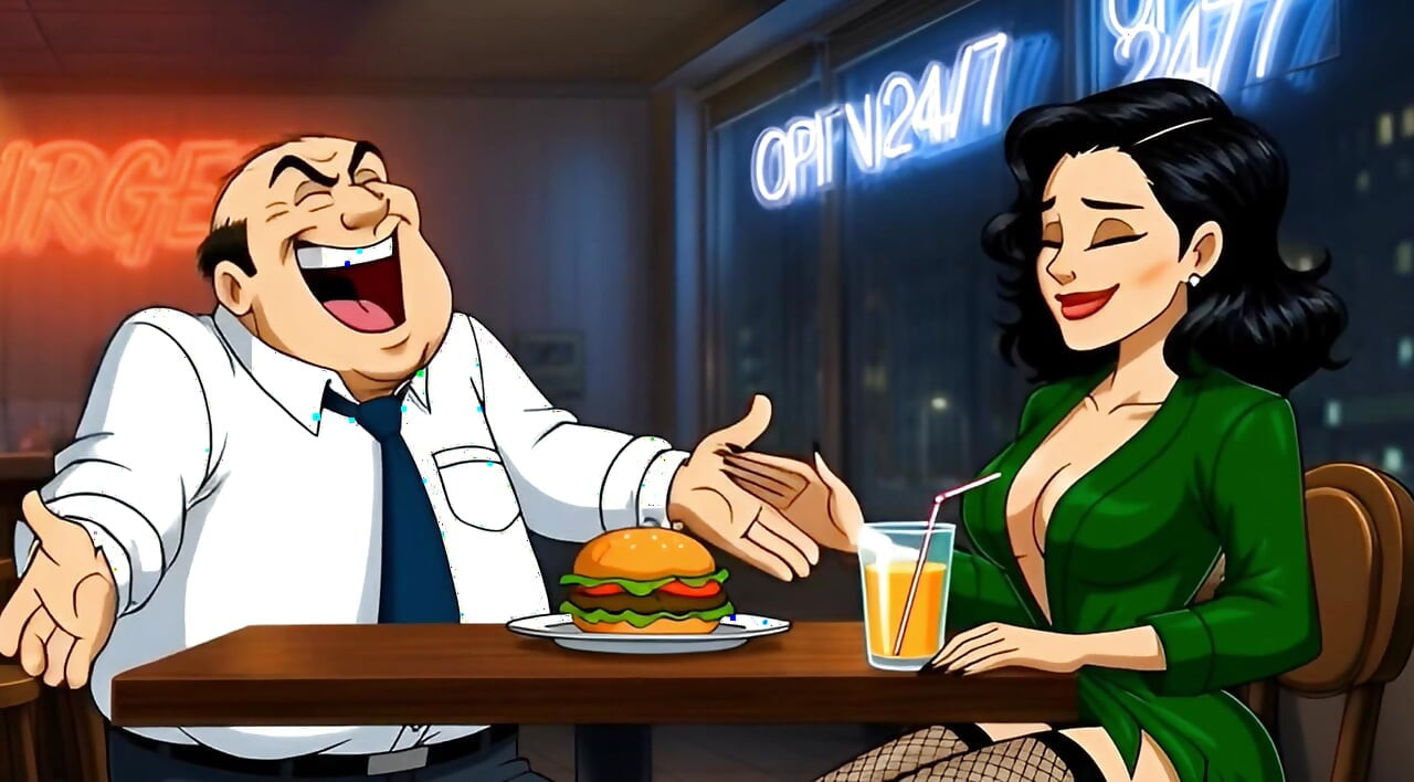 Sürtük Evli Kadın Edepsiz Umumi Tuvalette Sikiliyor. Karikatür