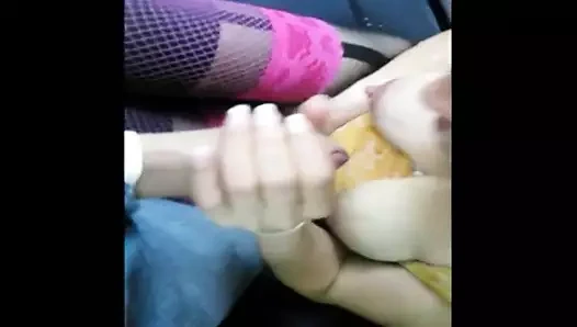 Büyük nipps almak cummed üzerinde içinde the araba