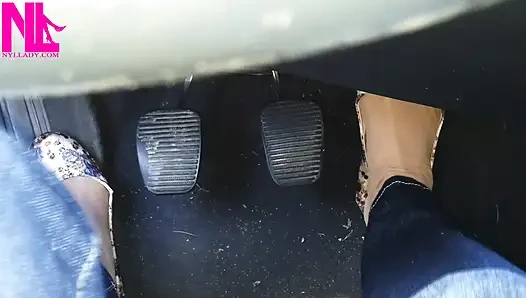 Pedal Pumping in Flowered Flats