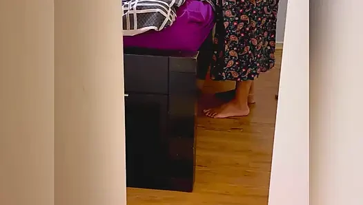 Peeping at My Parents Bedroom - My Dad Pounding Step Mom in Doggy Anal Pulling Mangalsutra