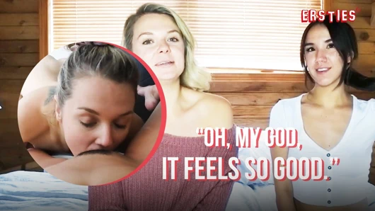 Ersties - oyuncu öpücükler Mirah ve Caireen'i seksi lezbiyen duşu havasına sokuyor