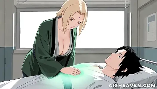 Bayan tsunade sasuke'nin ayakla muamele, vajinal ve anal ile iyileşmesine yardımcı oluyor! Naruto Sansürsüz Hentai