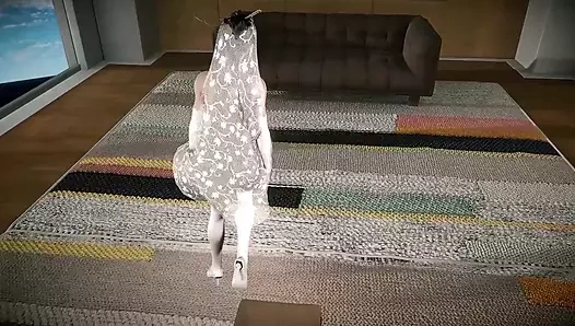 Seksi düğünlü 3 boyutlu seksi gelin büyük yarakla çok sert sikiliyor