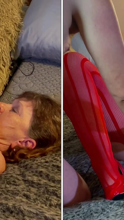 Kırmızılı nine: dildo ile sikişen sürtük
