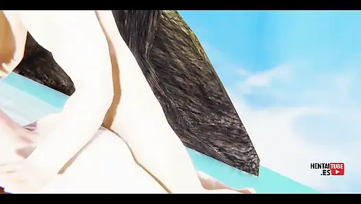 Genshin impact hentai - lumine plajda sikiliyor - Asyalı Japon anime manga porno