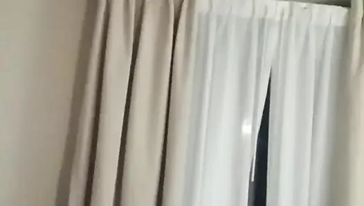 He strokes and talks dirty until she can't take it