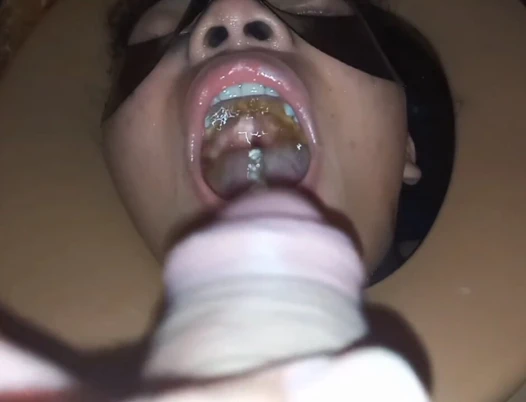 Making my slave clean my feet and swallow through her nose part 2/2