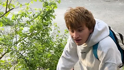 Straight Guy Gets Mone From a Stranger on the Street and Tries on Himself for the First Time First Part