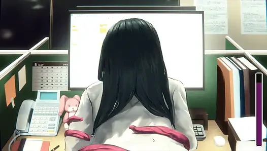 Hentai oyunu - bu ofis çalışanı götünü bana doğru çevirmeye devam ediyor