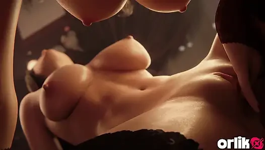 Tifa Lockhart ve Aerith lezbiyen seks sıkı amcık yüksek sesle inleyerek ve kremsi sonla biten 3 boyutlu animasyonla parmaklıyor