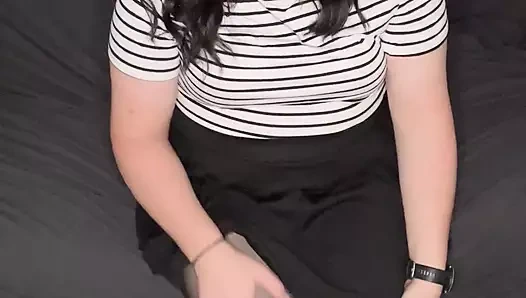 Lauren kasıksız külotlu çorapla boşalıyor