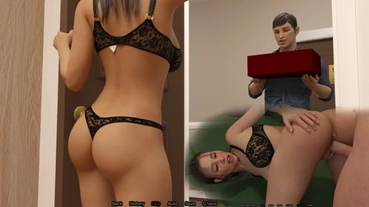 Tapılan evlilik - bölüm 5 - evelyn kurye için kapıyı iç çamaşırlı açtı