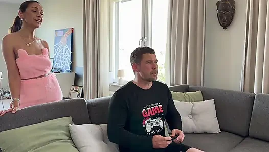 Perfect Wife: I Get to Fuck Her Ass if I Win Against Her Playing Video Games
