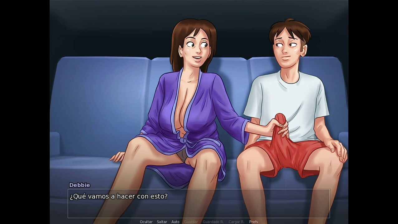 üvey anne en iyi arkadaşıyla üçlü seks yapıyor - Summertime Saga