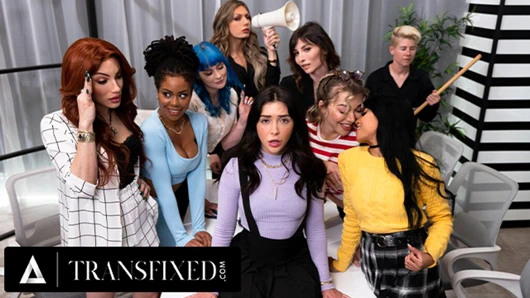 Transfixed - ofis ms. davranış - sıcak trans patron yeşim venüs ve jane wilde personelin önünde fuck!