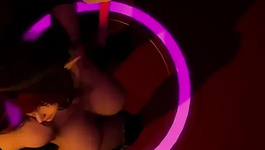Kırmızı ateşli succubus iblis kız direk dansı - 3 boyutlu porno