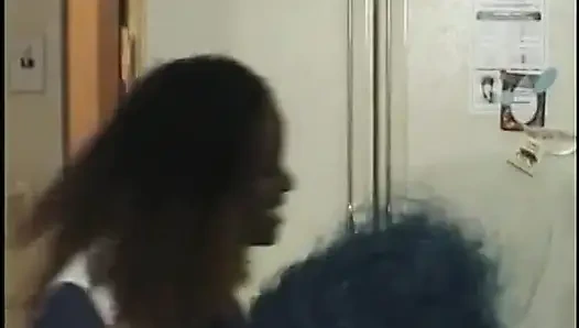 Two black stud taking turns as they fuck cute babe hard in a threesome