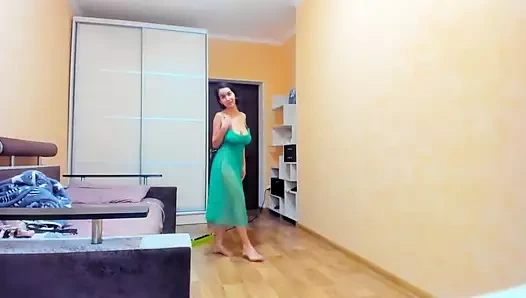 Yeşil şeffaf elbiseli ateşli myla angel!