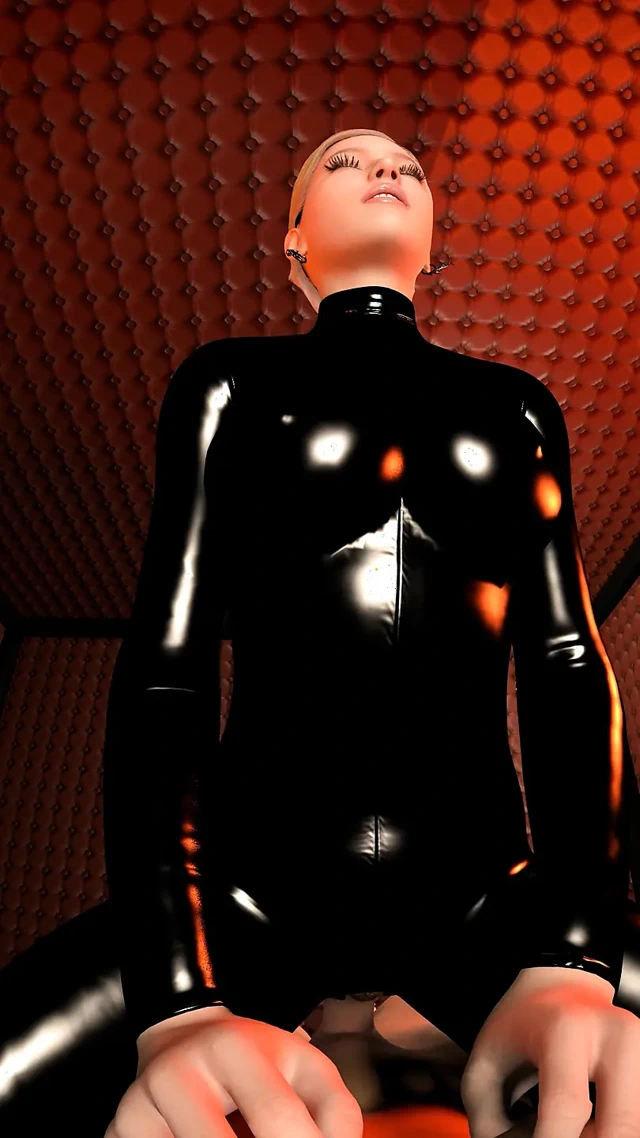 Siyah lateksli sahibe - bakış açısı kovboy kız