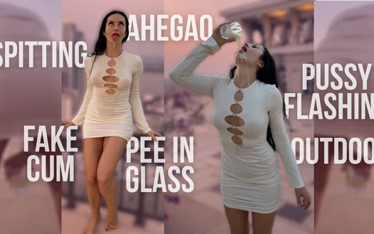 Açık Havada Amcık Teşhiri, Cama Işeme, Tükürme, Ahegao, Göğüslerime Ve Vücuduma Sahte Boşalma