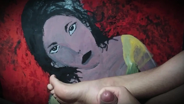 Osuruk - bir numara - penisli bir kadının yüzüne bakış açısı mastürbasyon portresi ve resmi ovuyor - yatakta