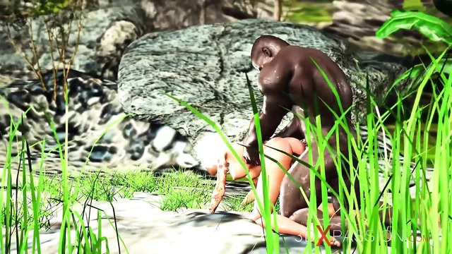 Açık havada ateşli seks! Büyük siyah yarak adada seksi bir sarışınla sert sikişiyor