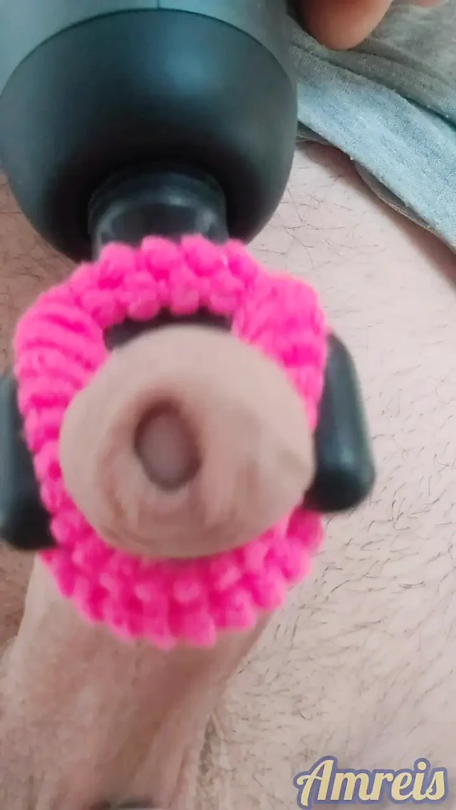 A massage toy milks my cock to a pulsating orgasm.