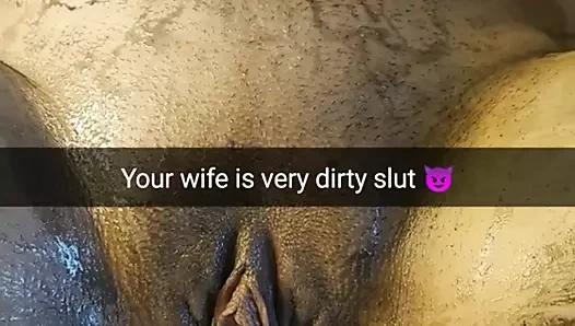 How your wife looks after hard gangbang with body writing!
