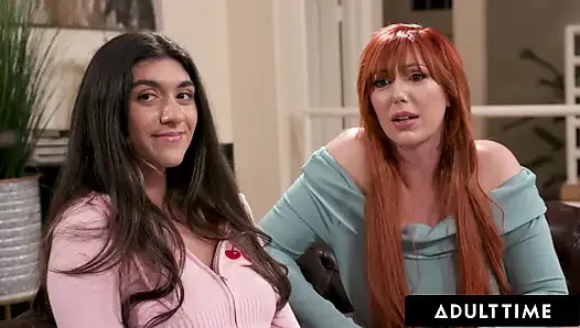 ADULT TIME - orta yaşlı seksi kadın lauren phillips kafası karışık üvey kızı Aubry Babcock'a biseksüel testte yardım ediyor