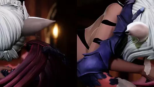 (büyük yeşil) mide borazan lanet ve kürklü boşalmak