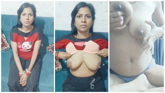 Single girl playing with her huge boobs