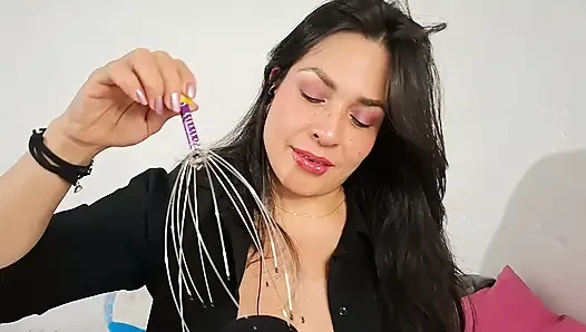 Gıdıklıyor hissetmek için asmr cranial masajı