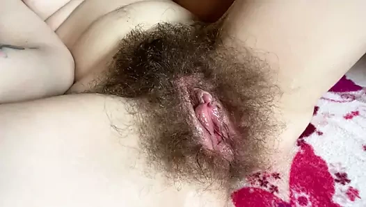 Çift damlama ıslak orgazm, tüylü kedi, büyük klitoris, 60 fps hd yakın çekim