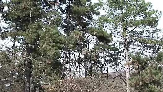 Şaşırtıcı Fransız sarışın ormanda götünü parçalatıyor
