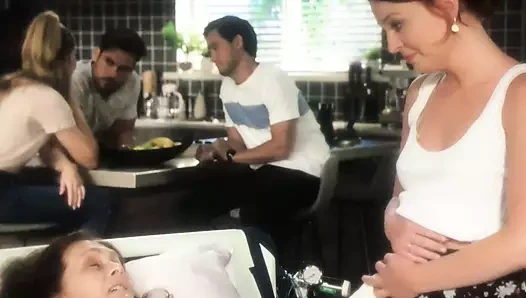 komşular üzerinde sutyen kayma