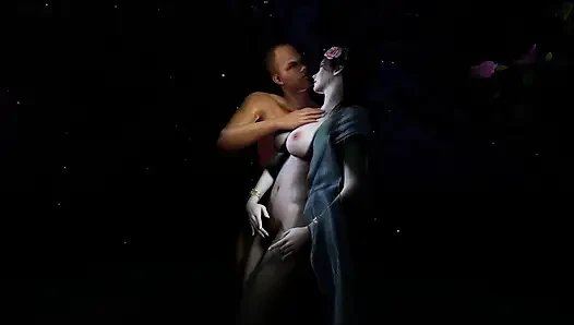 Afrodit hareket halinde: 3 boyutlu tanrıça glow- 3d animasyon hentai