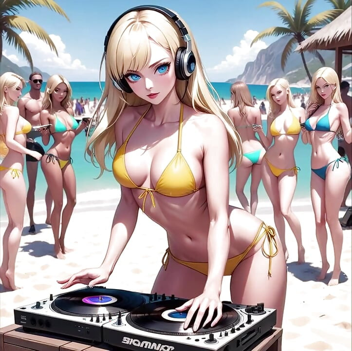 Anime seksi dj plajda synthwave retrowave