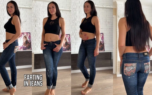 Cute Farting in Jeans After Eating Gazzy Food